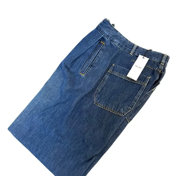 NWT ME+EM Clever Jean Lightweight Wide Leg Cropped Denim Size 26 - Picture 2 of 7